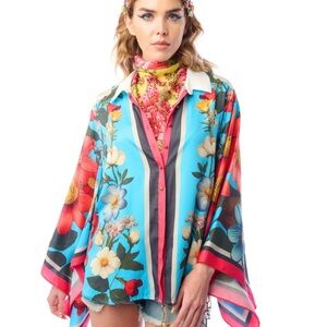 ARATTA Floral Multicolor Button-Up Blouse